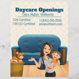 Daycare-öppningar - Marknadsflygare Reklamblad