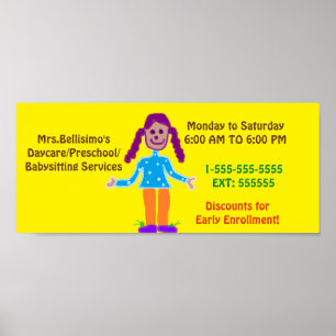 Daycare/Preschool Poster Sign. Anpassade