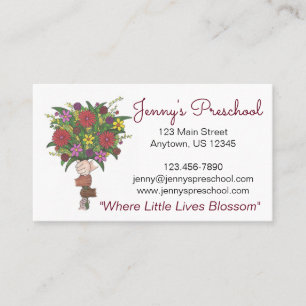 Daycare Preschool Teacher Little Händer Bouquet Visitkort