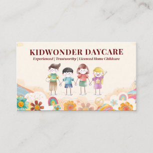 Daycare Professionell Business Kids Watercolor Visitkort