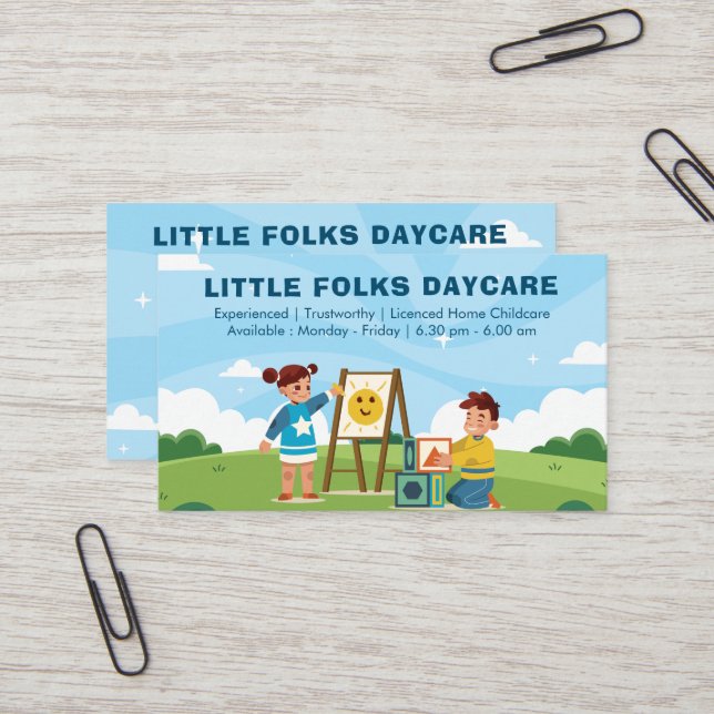 Daycare Professionell Business | licensierad barno Visitkort (Fram/Back In Situ)