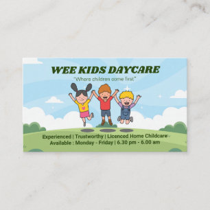 Daycare Professionell Business Lycklig Kids Visitkort