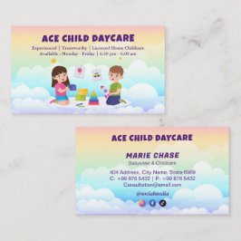 Daycare Professionell Business | Rainbow cloudy Visitkort