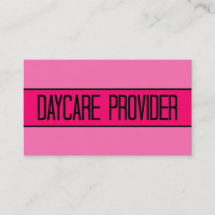 Daycare Provider Baby och Shock rosa Affärskort Visitkort