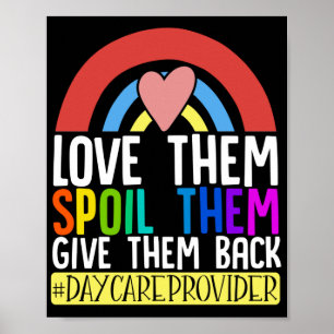 Daycare Provider Childcare Teacher Kärlek Them Poster