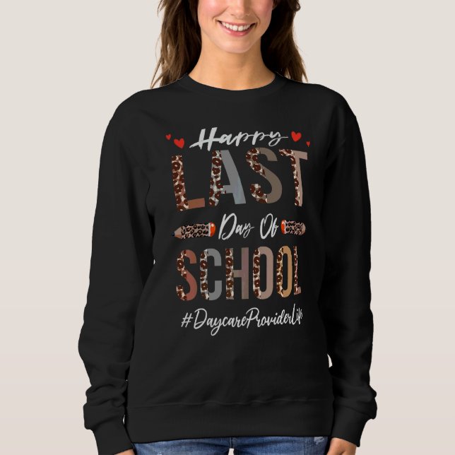 Daycare Provider Lycklig förra dagen, leopard T Shirt (Framsida)