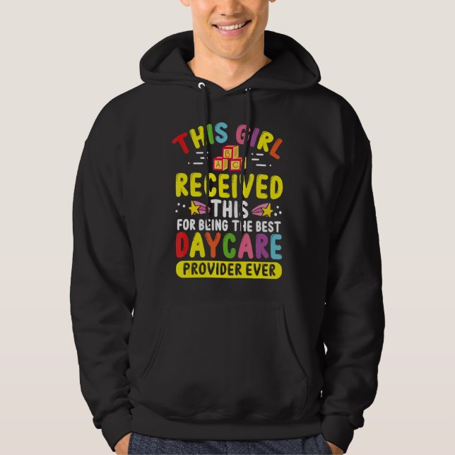 Daycare Provider Women Child Care Kids Childcare T Hoodie (Framsida)