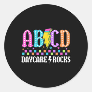Daycare Sten Abcd Back to school Funny Sten Teach Runt Klistermärke