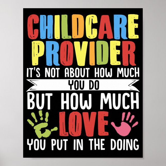 Daycare Teacher Childcare Provider Småbarn Poster (Framsidan)