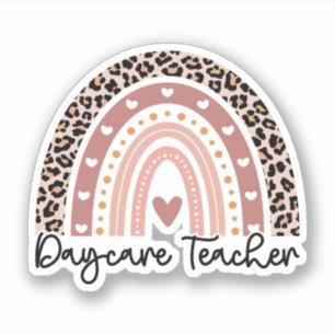 Daycare Teacher Rainbow, Child Care, Teacher Gifts Klistermärken