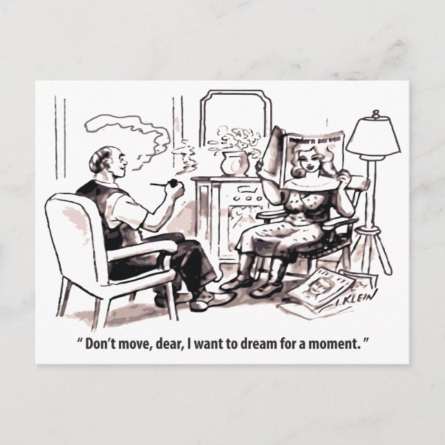 Daydreamer, Man and Woman relation, Humor, Vykort (Framsida)