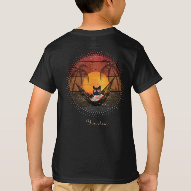 Daydreaming Coola Cats Tropical Escape Boy T Shirt (Baksida)
