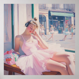 Daydreaming Dancer: Mjuk pastel Ballet Art Poster