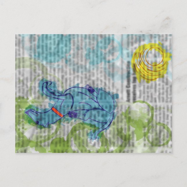 Daydreaming-Hund Vykort (Framsida)