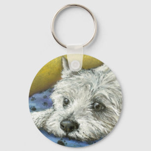 Daydreaming westie nyckelring