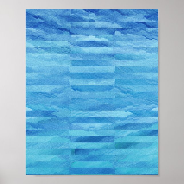 Daydröm - Blue Abstrakt Watercolor Art Poster (Framsidan)