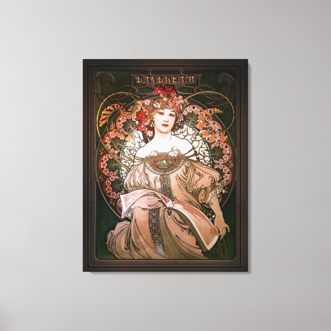Daydröm C1896 av Alphonse Mucha Canvastryck (Framsida)