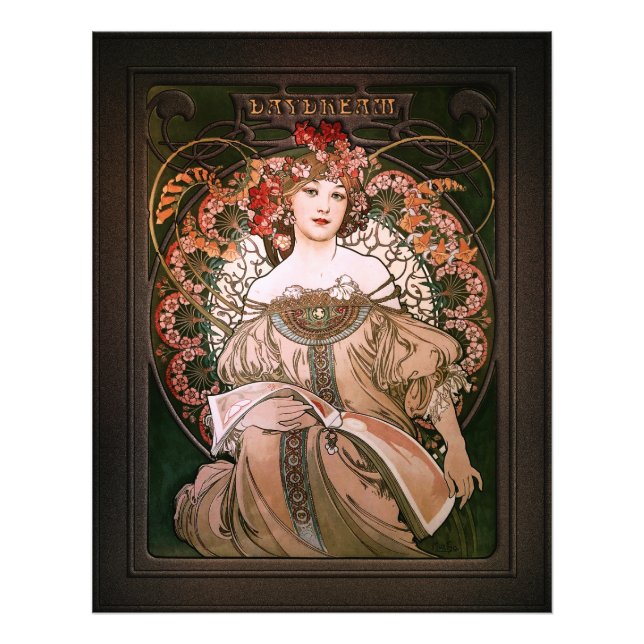 Daydröm C1896 av Alphonse Mucha Fototryck (Framsidan)