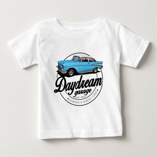 Daydröm Garage med Chevrolet Bel Luft 1957 T-shirt (Framsida)
