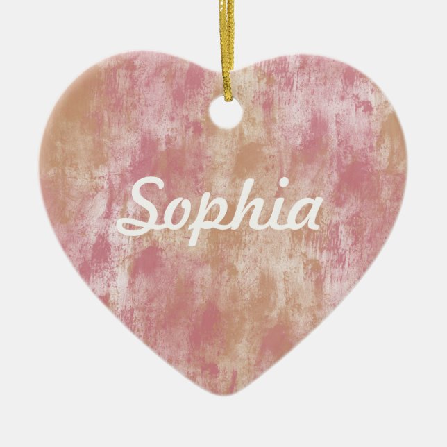 Daydröm Rosa Julgransprydnad Keramik (Framsidan)