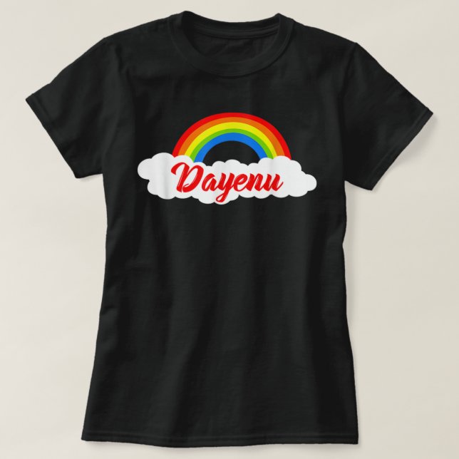 Dayenu Passover Sång - Finny Pesach Seder Middag T Shirt (Design framsida)