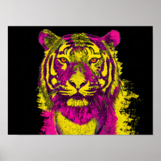 Dayglo tiger art stil poster