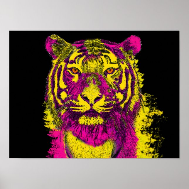Dayglo tiger art stil poster (Framsidan)