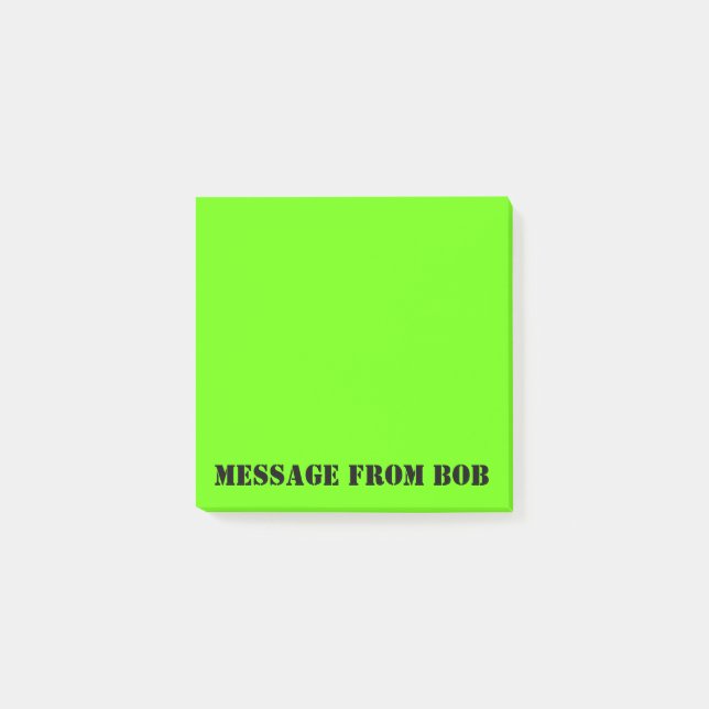 Dayglow grönt meddelande 3 x 3 post-it block (Framsida)