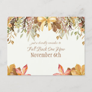 Daylight Savcing Fall Back Reminder Business Meddelande Vykort