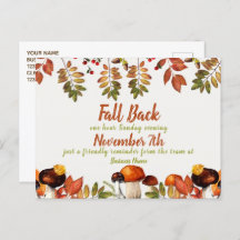 Daylight Savcing Fall Back Reminder Business