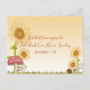 Daylight Savcing Fall Back Reminder Business Vykort