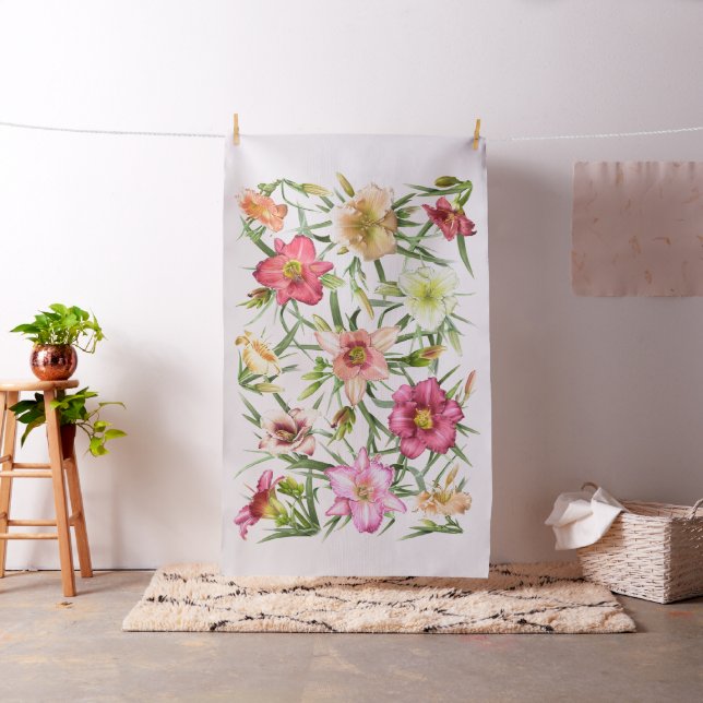 Daylilies överallt tyg (In Situ)