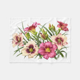 Daylily Bouquet Rubies Fleecefilt