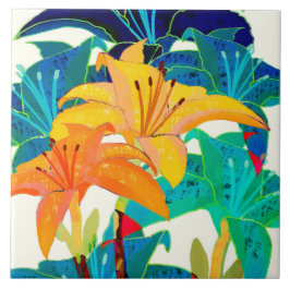 Daylily Ceramic Kitchen Tile Kakelplatta