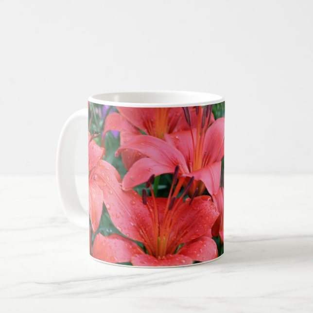 Daylily Cluster Floral Kaffemugg (Framsida vänster)