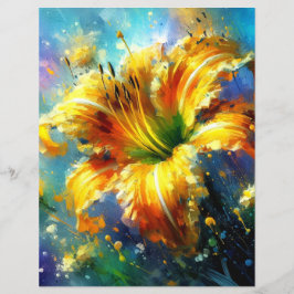 Daylily Daylilies Flower Gult Scrapbook Papper