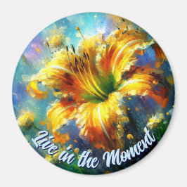 Daylily Daylilies Flower Yellow Teal Personalized Magnet