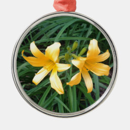 DAYLILY "Downey" Guld Duo — Julgransprydnad Metall