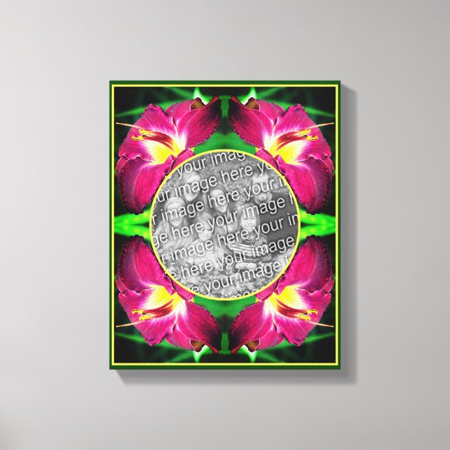 Daylily Flower Ram Skapar ditt eget foto Canvastryck (Framsida)