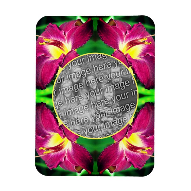 Daylily Flower Ram Skapar ditt eget foto Magnet (Vertikal)