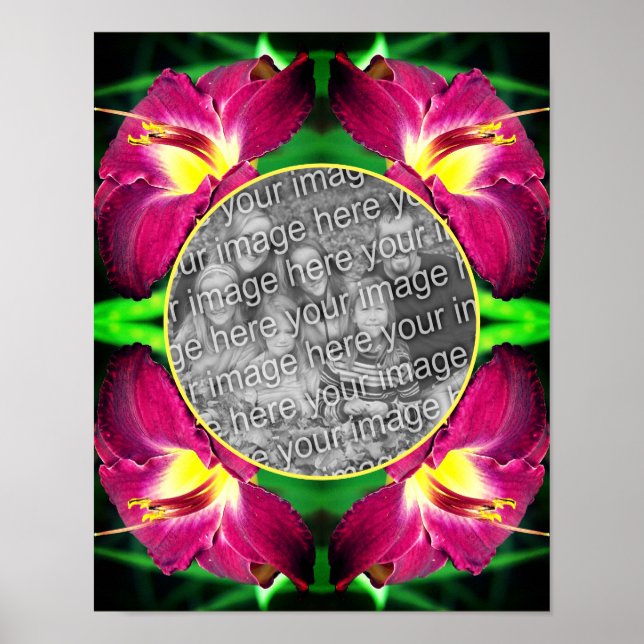 Daylily Flower Ram Skapar ditt eget foto Poster (Framsidan)