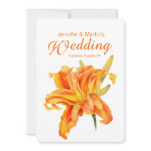 Daylily Hemerocallis blommigt bröllopsinbjudan