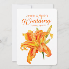 Daylily Hemerocallis blommigt bröllopsinbjudan Inbjudningar