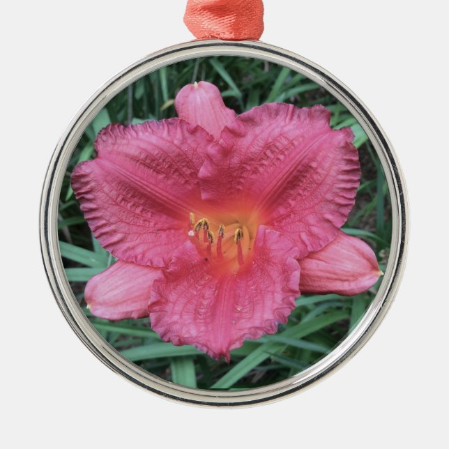 DAYLILY "Little Tjock Dazzler" Julgransprydnad Metall (Framsidan)