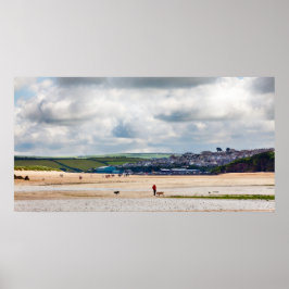 Daymer-bukens strandlandskap i Cornwall UK Poster