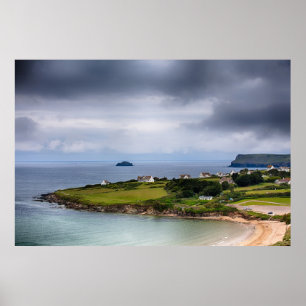 Daymer-bukens strandlandskap i Cornwall UK Poster