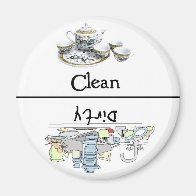 Days Clean Dirty Dishwasher Magnet (Framsidan)