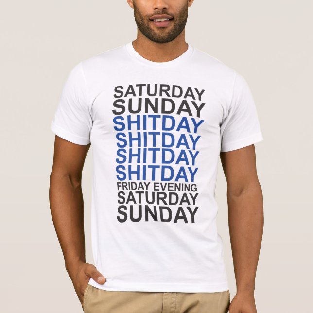Days of the week black-blue t shirt (Framsida)