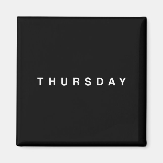Days Of The Week Monday Tuesday Wednesday Thursday Magnet (Framsidan)