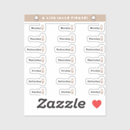 Days of the week sticker sheet klistermärken